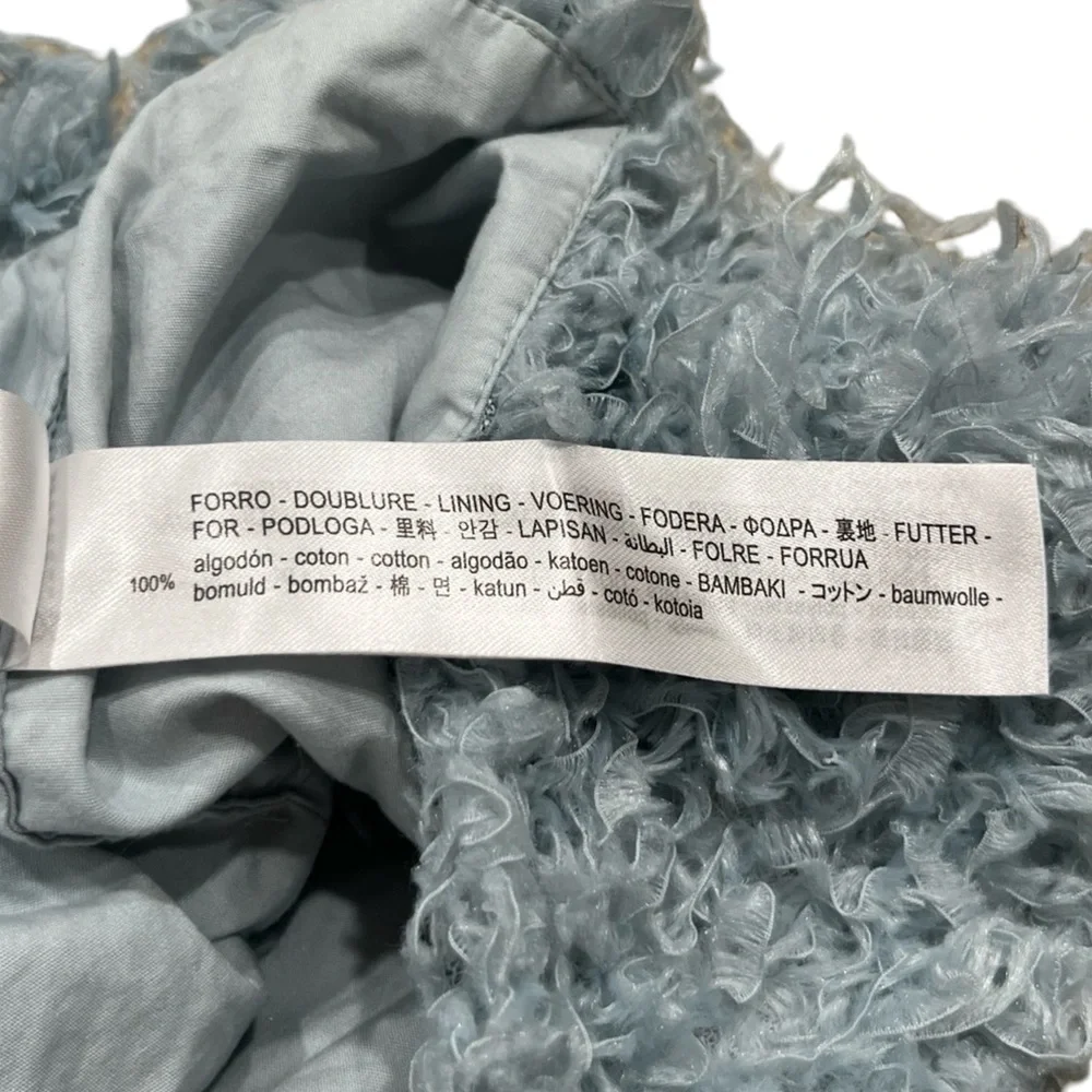 Zara Baby Blue Feather Crop Top SZ Small Old Money Glam Aesthetic Bougie Beach - Picture 9 of 13